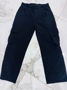 Black Corduroy Cargo Pants